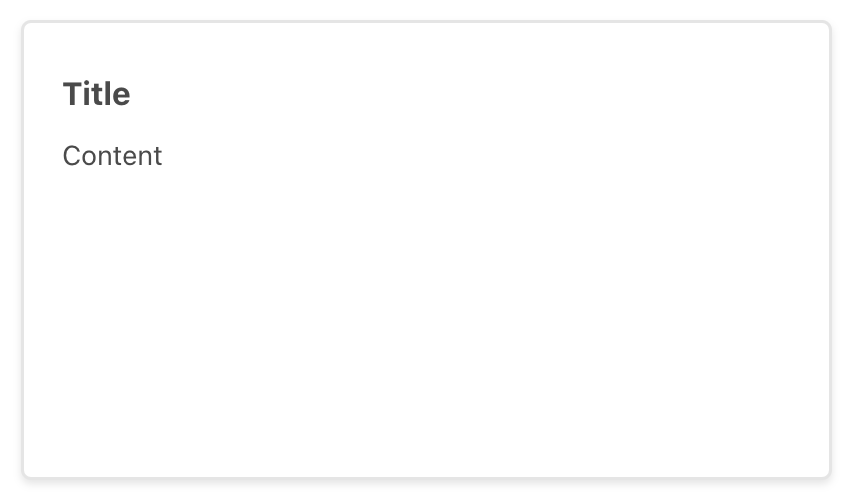 Card interface showing title and content fields