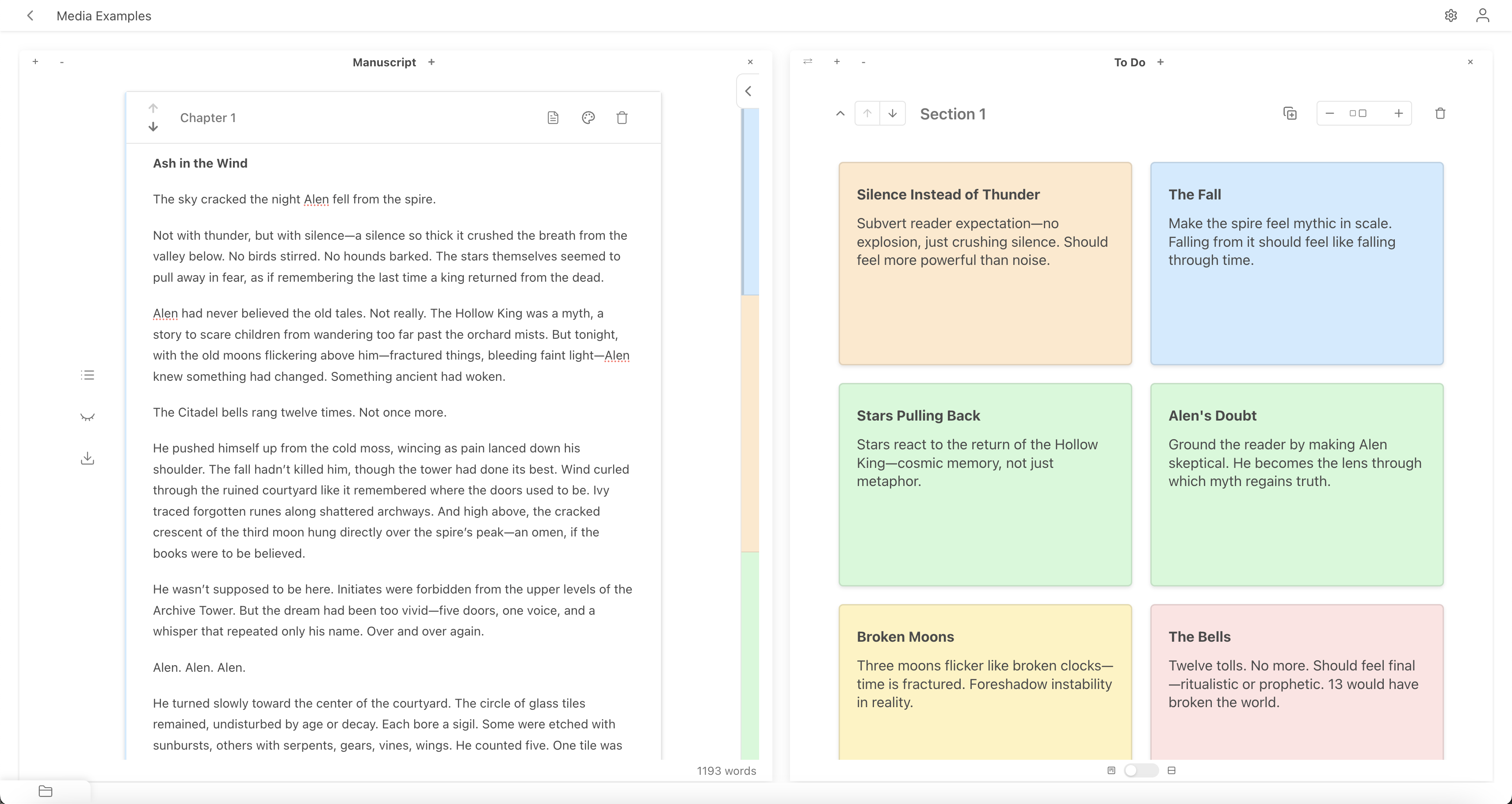 BYOK Studio showing a seamless writing ecosystem interface