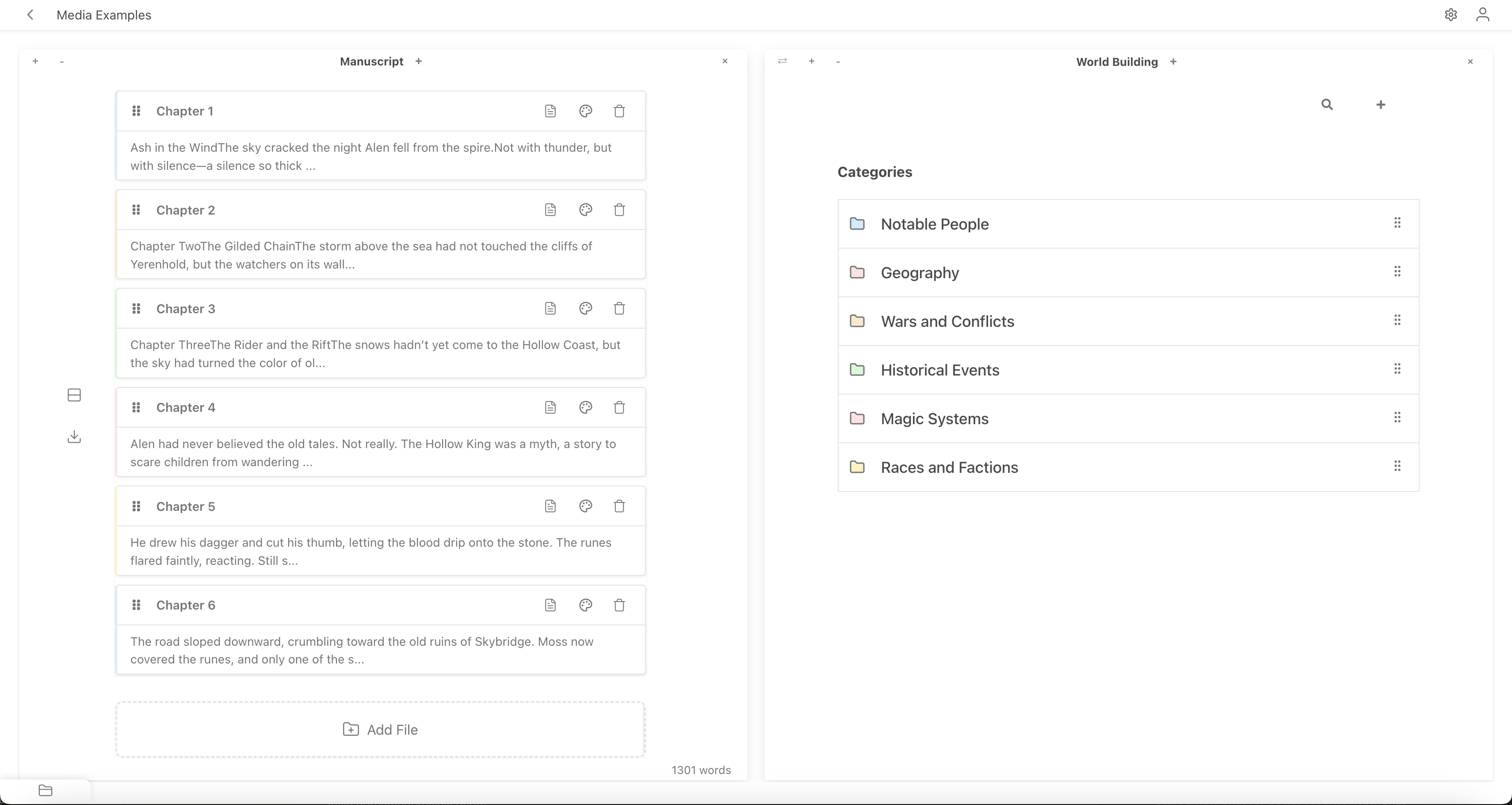 BYOK Studio showing organizing tools like card stacks or grids