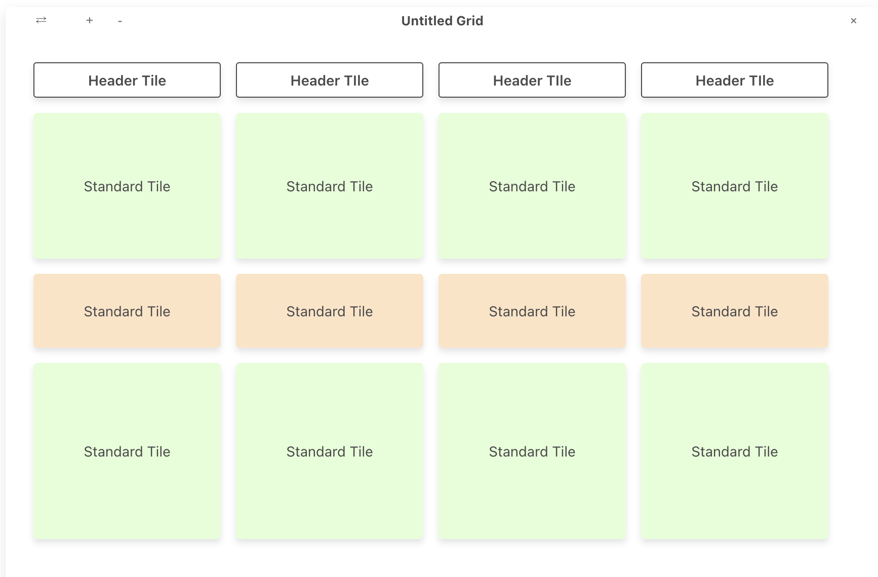 Example of colored grid tiles