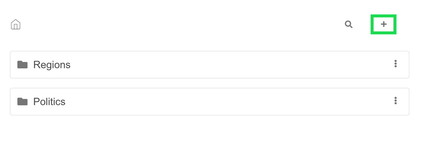 Wiki interface showing create button